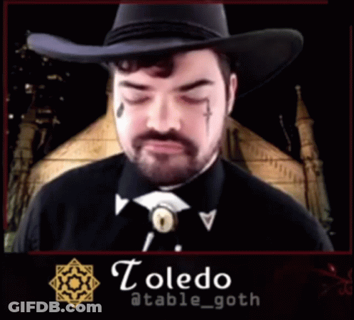 Man In Cowboy Hat Named Toledo GIF