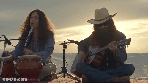 Man In Cowboy Hat Playing Guitar GIF
