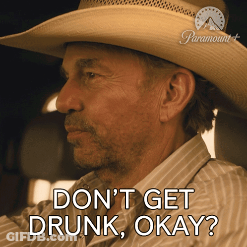 Man In Cowboy Hat Saying Don't Get Drunk Okay GIF