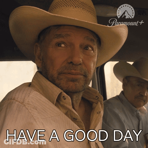 Man In Cowboy Hat Saying Have A Good Day GIF