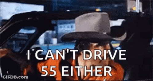 Man In Cowboy Hat Saying I Can't Drive 55 Either GIF