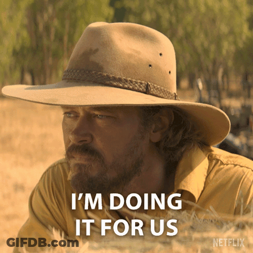 Man In Cowboy Hat Saying Im Doing It For Us GIF