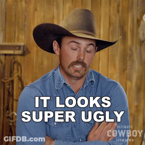 Man In Cowboy Hat Saying It Looks Super Ugly GIF
