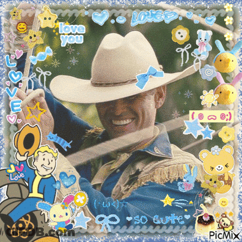 Man In Cowboy Hat Saying Love You GIF