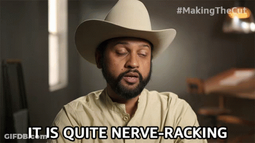 Man In Cowboy Hat Saying Quite Nerve-Racking GIF