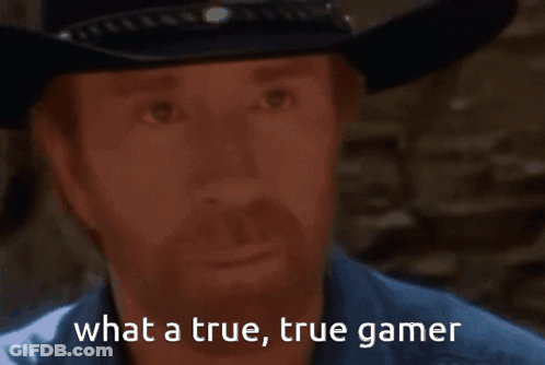 Man In Cowboy Hat Saying What A True True Gamer GIF