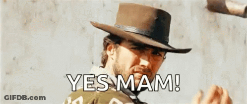 Man In Cowboy Hat Saying Yes Mam GIF