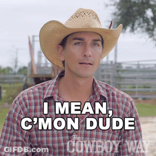 Man In Cowboy Hat Says I Mean C Mon Dude GIF