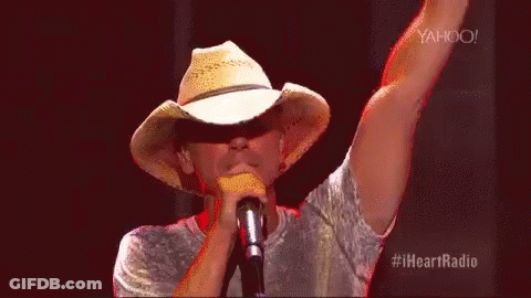 Man In Cowboy Hat Singing Into Microphone GIF