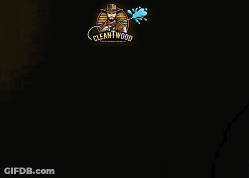 Man In Cowboy Hat Spraying Water Cleantwood Ad GIF