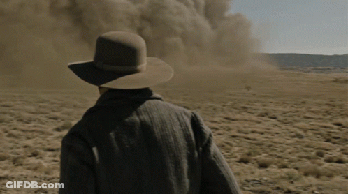 Man In Cowboy Hat Standing In Field GIF