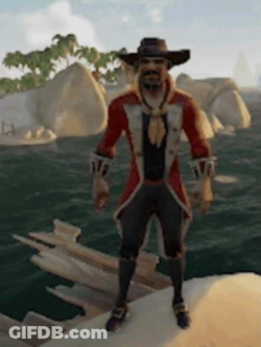 Man In Cowboy Hat Standing On Beach GIF