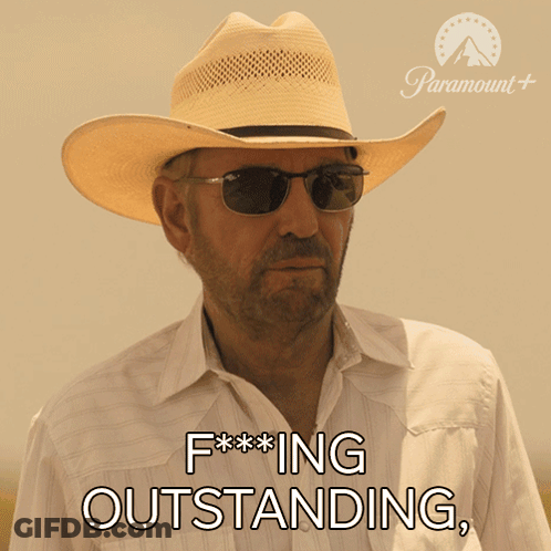 Man In Cowboy Hat Sunglasses Saying F***ing Outstanding GIF