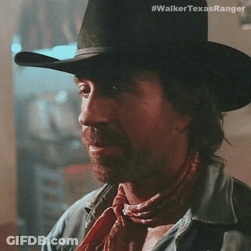 Man In Cowboy Hat #WalkerTexasRanger GIF
