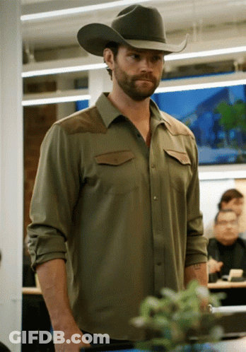 Man In Cowboy Hat With Beard GIF