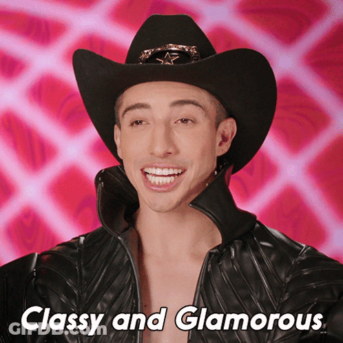 Man In Cowboy Hat With Classy Glamorous GIF
