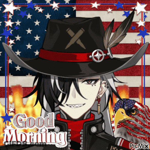 Man In Cowboy Hat With Good Morning GIF
