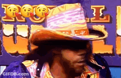 Man In Cowboy Hat With I Love You Sign GIF