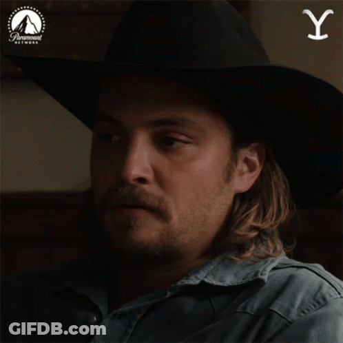 Man In Cowboy Hat With Paramount Logo GIF