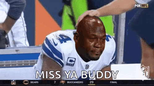 Man In Cowboys Jersey Crying Being Comforted GIF