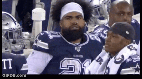 Man In Cowboys Jersey Number 91 GIF