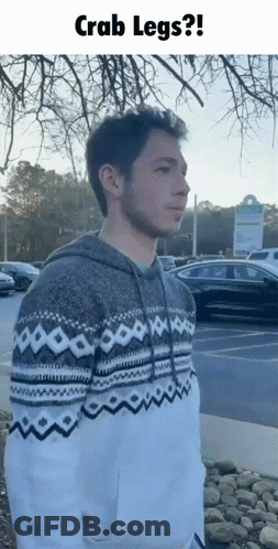 Man In Crab Legs Sweater GIF