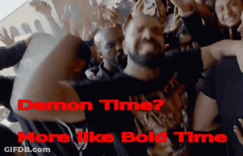 Man In Crowd Demon Time More Like Bold Time GIF