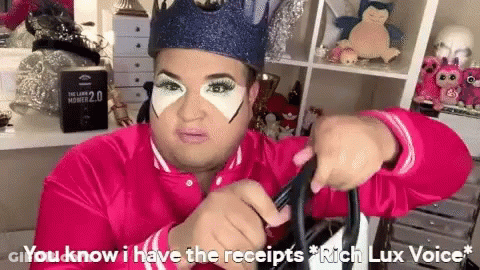 Man In Crown And Pink Jacket Saying You Know I Have The Receipts Rich Lux Voice GIF