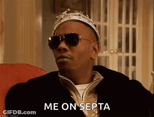 Man In Crown And Sunglasses Says Me On Septa GIF