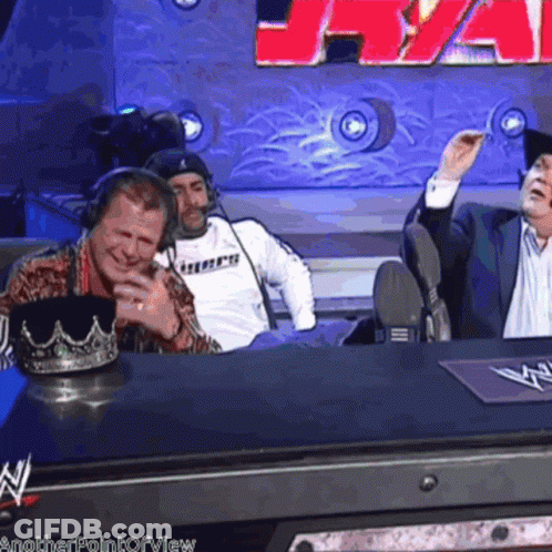 Man In Crown At Table Saying Another Point Of View GIF