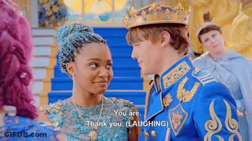 Man In Crown Beside Woman GIF
