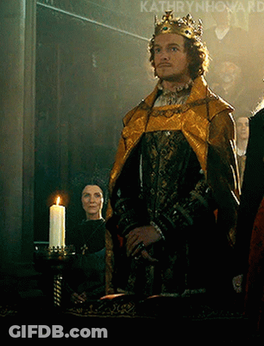 Man In Crown Standing Before Candle Kathryn Howard GIF