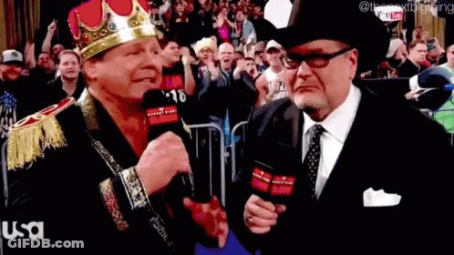 Man In Crown Talking Into Microphone GIF