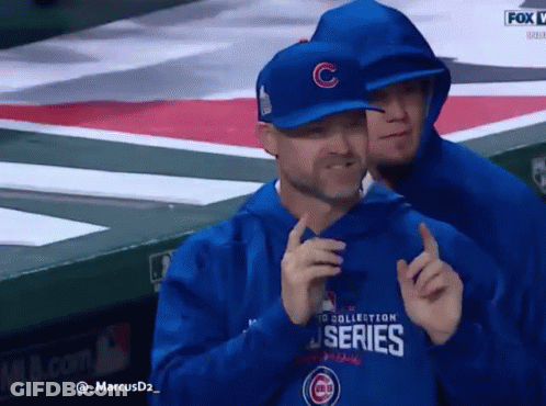 Man In Cubs Hat Giving Thumbs Up GIF