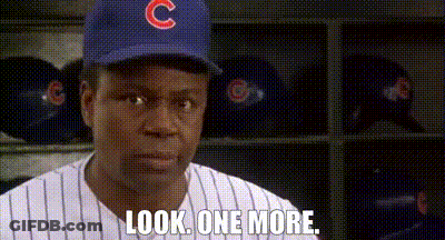 Man In Cubs Hat Saying Look One More GIF