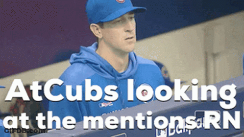 Man In Cubs Hat Standing In Dugout GIF