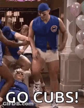 Man In Cubs Jersey Dancing GIF