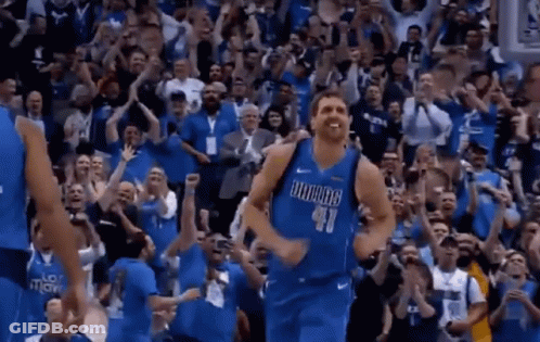 Man In Dallas Jersey Dancing In Front Of Crowd GIF