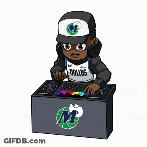 Man In Dallas Jersey Playing DJ Set GIF