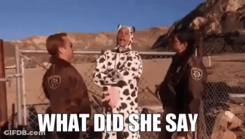 Man In Dalmatian Costume Next To Two Police Officers GIF