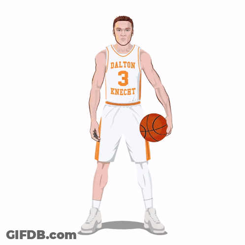 Man In Dalton Knecht Jersey Holding Basketball GIF