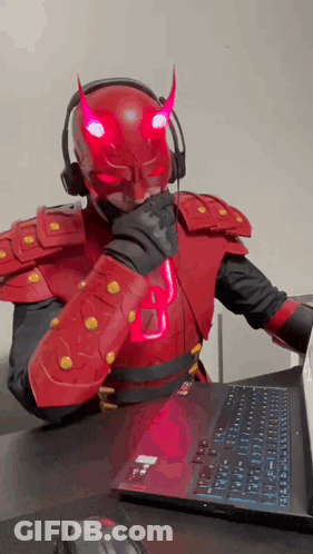 Man In Daredevil Costume Jumping GIF
