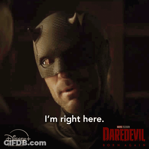 Man In Daredevil Mask Says He Is Right Here GIF