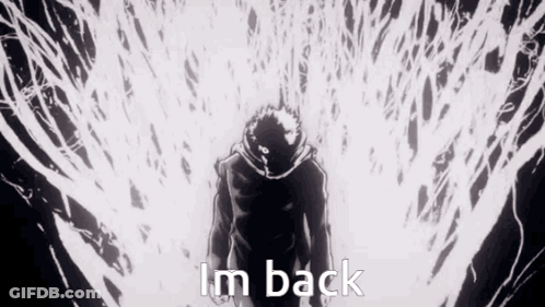 Man In Dark Room Saying I'm Back GIF