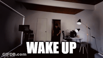 Man In Dark Room Wake Up GIF