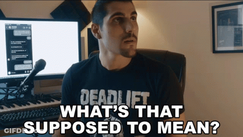 Man In Deadlift Shirt At Computer And Keyboard GIF