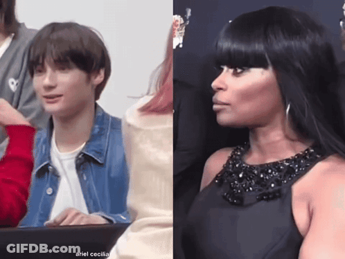 Man In Denim Jacket And Woman In Black Dress GIF