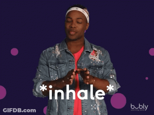 Man In Denim Jacket Meditating Exhale GIF