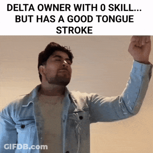 Man In Denim Jacket Raising Fist GIF