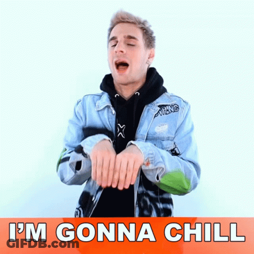 Man In Denim Jacket Saying I'm Gonna Chill GIF